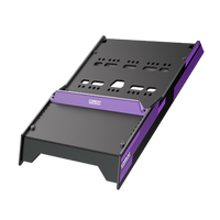 An advanced craftsmanship aluminum baseplate for CPP Lite, featuring a black and purple color scheme with multiple adjustment holes and a brand logo.