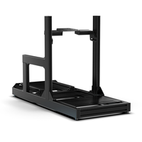 A black metal cockpit frame or treadmill base component shown on a clean white studio background.
