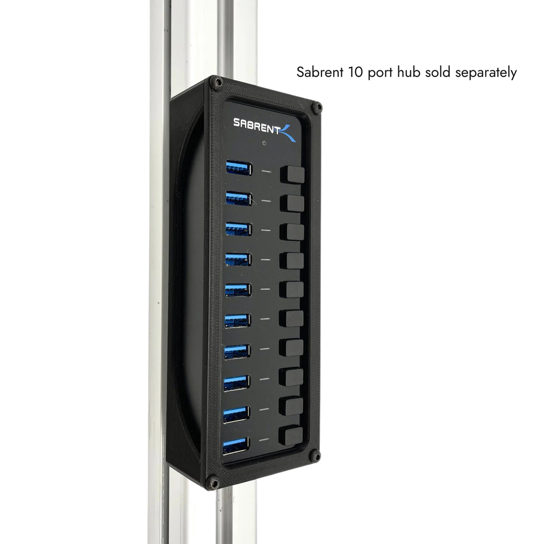 USB 10 Port 60W Hub Mount ONLY (Sabrent usb hub not included)