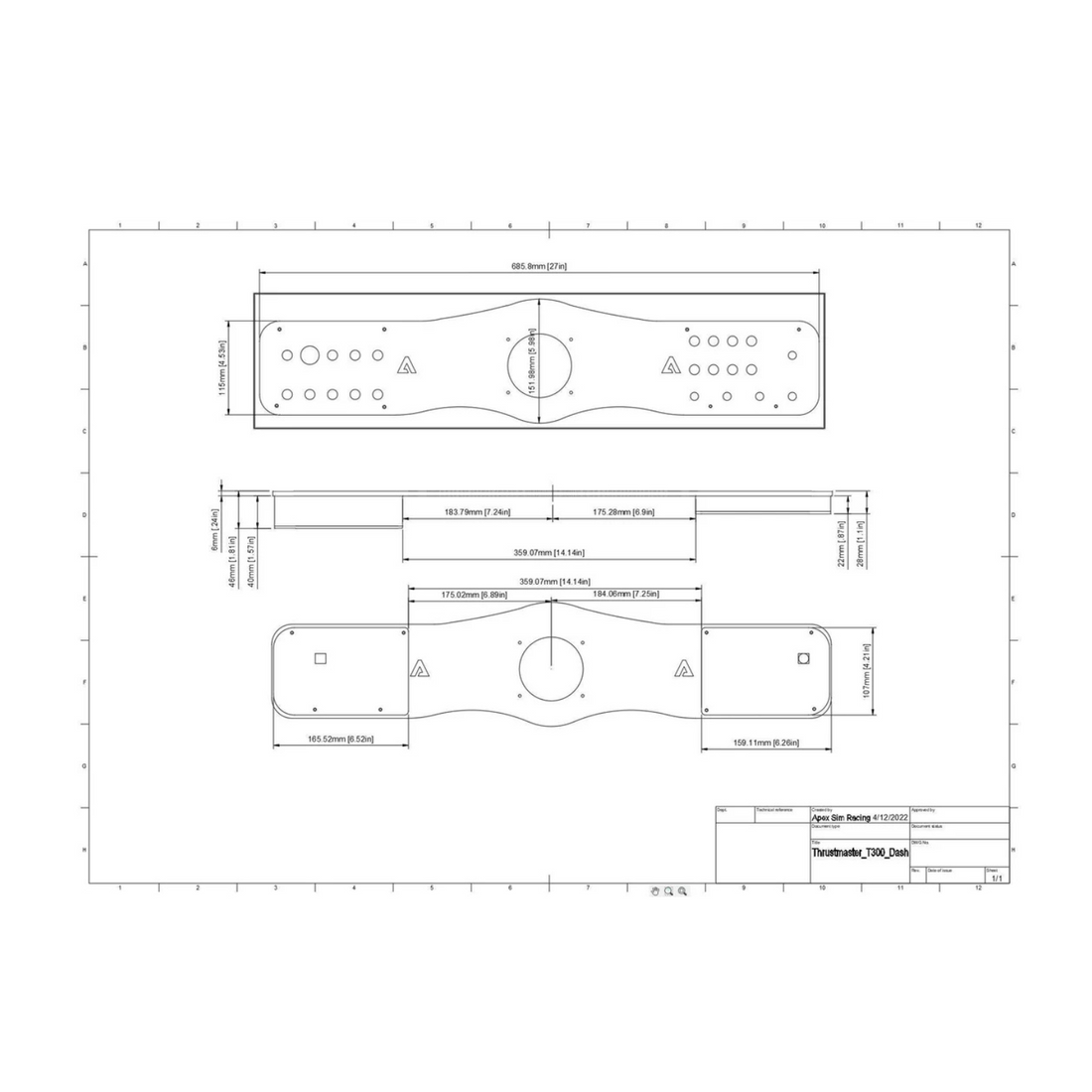 Thrustmaster T-series Dash Board