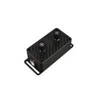 Black carbon fiber texture box with knobs on a white background