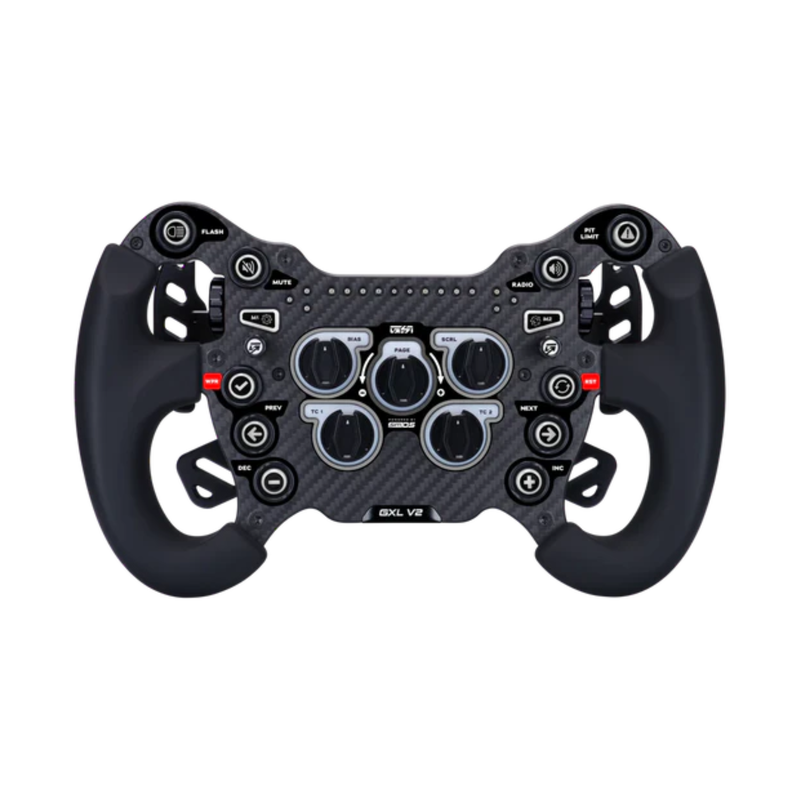 GSI GXL V2 sim racing steering wheel — product photo, front view.
