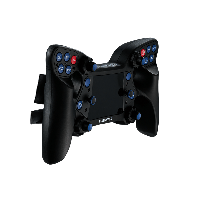 Heusinkveld One sim racing steering wheel — product photo, front view.