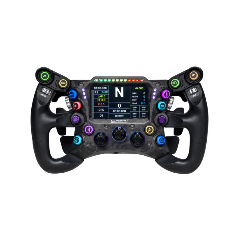Conspit 290GP formula sim racing wheel with 50–70mm adaptor — product photo, front view.