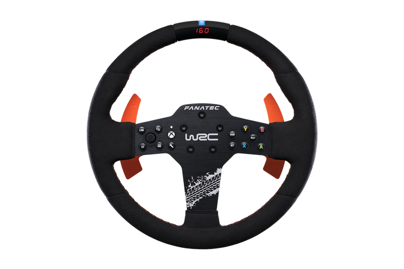 Fanatec CSL Elite steering wheel WRC Pure with QR2 Lite wheel-side — product photo, front view.