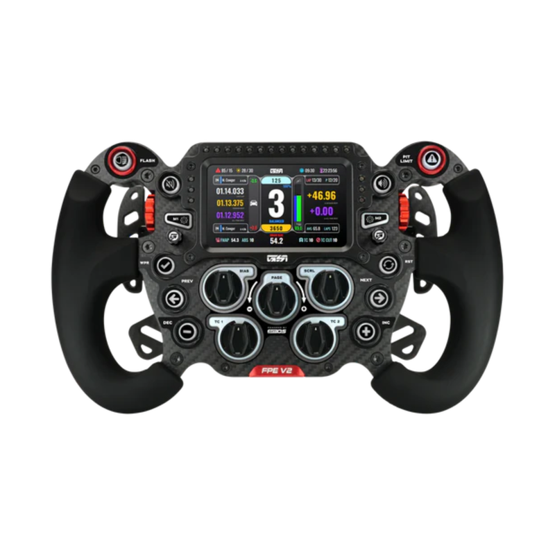 GSI Formula Pro Elite V2 sim racing steering wheel — product photo, front view.