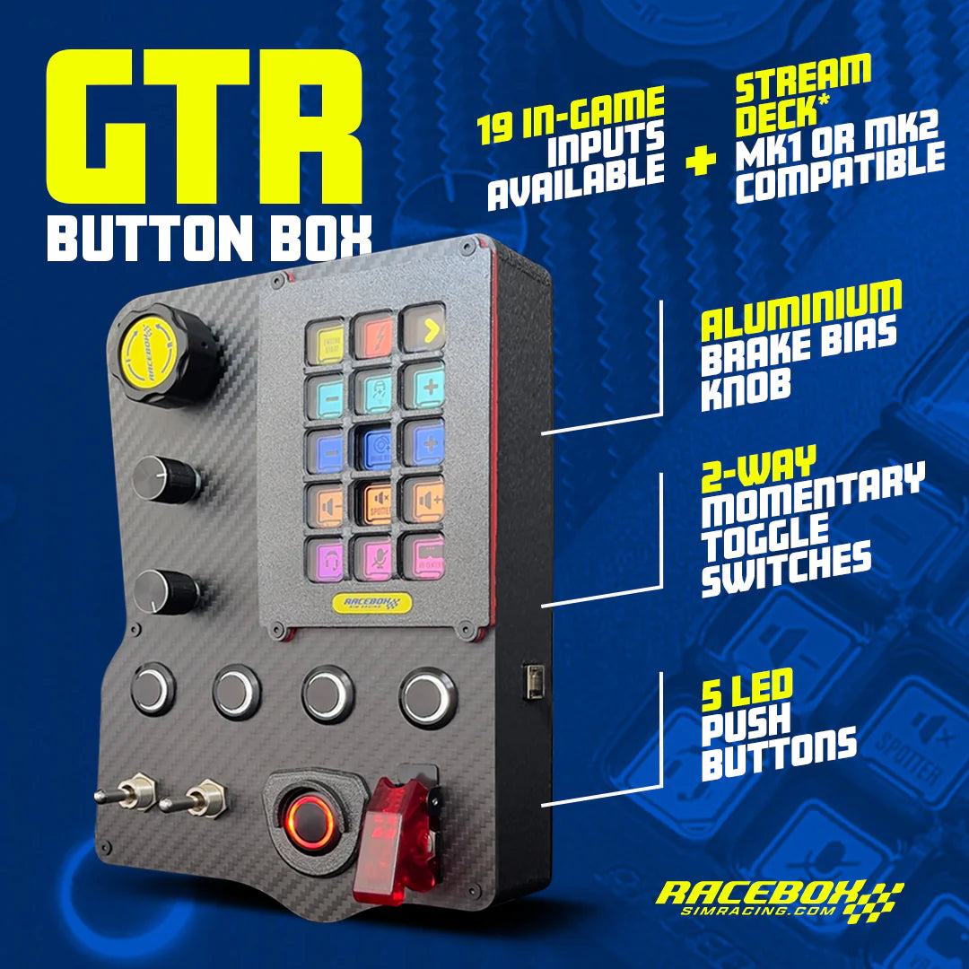 GTR Carbon Fiber Button Box for Stream Deck MK2