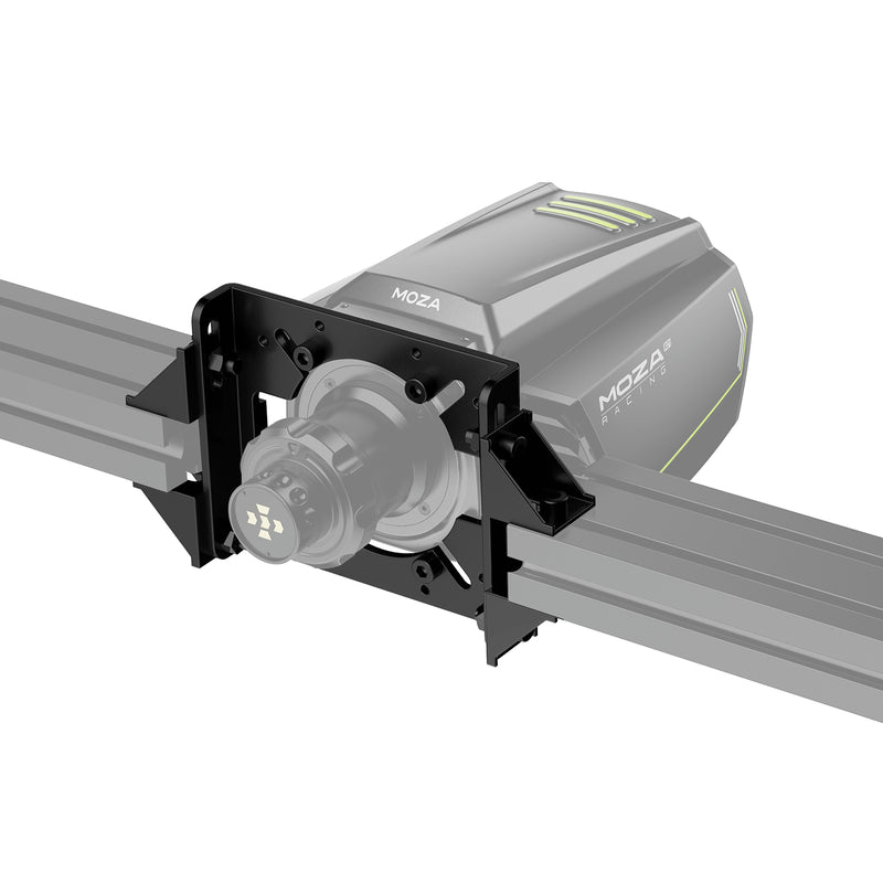 Moza Racing front mounting bracket for wheelbases — product photo, front view.