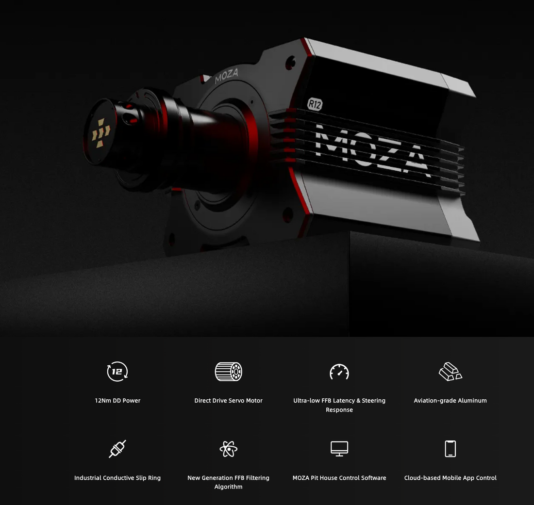 Moza Racing R12 Bundle (R12, CRP Pedals, GS GT V2 Wheel)