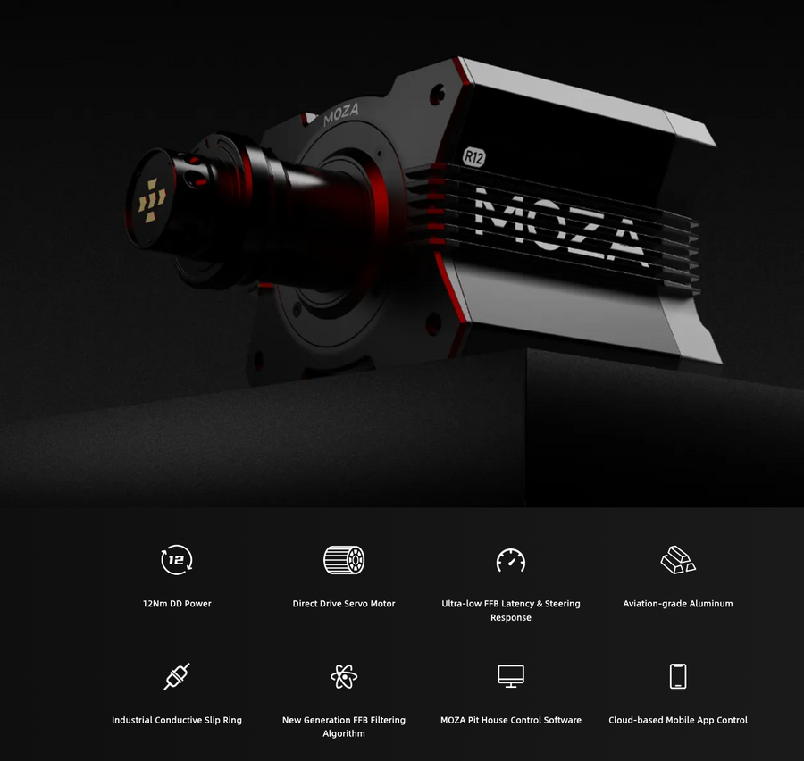 Moza Racing R12 Bundle (R12, CRP Pedals, GS GT V2 Wheel)
