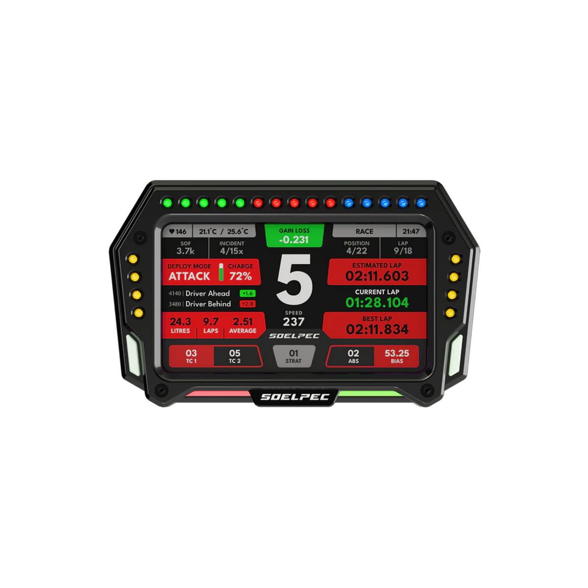 TOUCHSCREEN TELEMETRY WITH 33 CONFIGURABLE LEDS