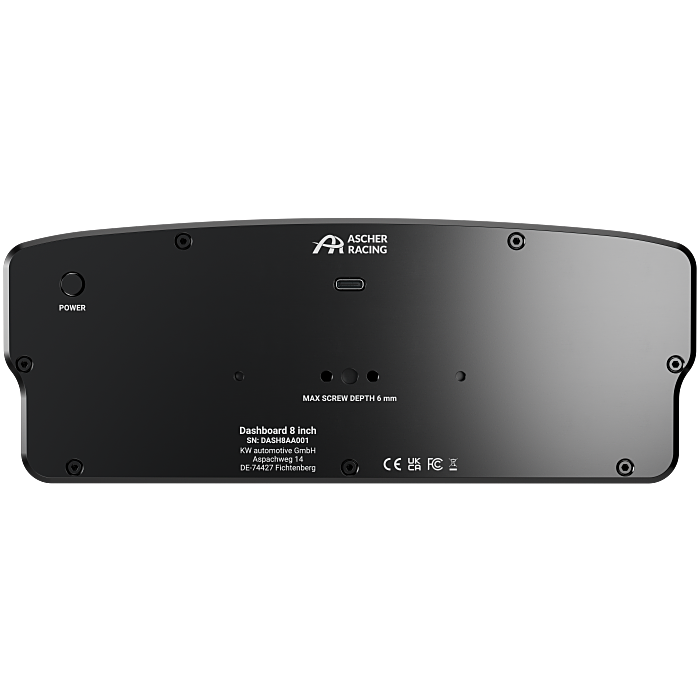 Ascher Racing Dashboard 8 Inch