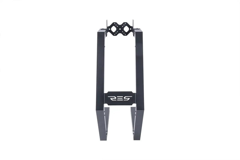 X1-GT independent triple-monitor stand for sim racing — freestanding black monitor mount, front view.